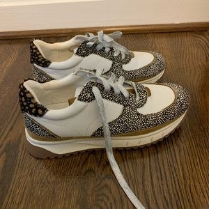 Kickoff trainer sneakers - leather/spot calf hair